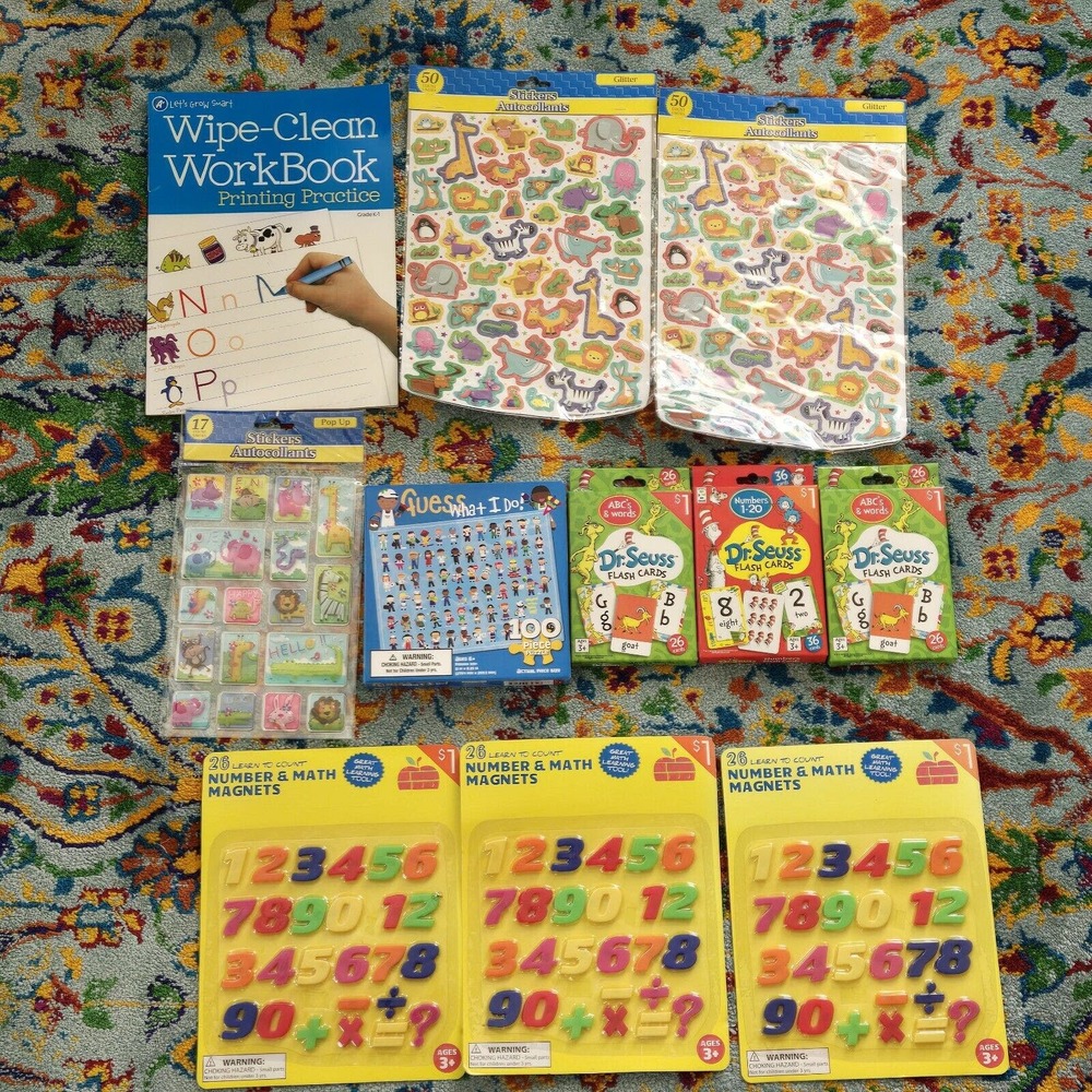 Flash Cards Magnets For Kids Math Letters Puzzle Sticker Learning Lot Of 11